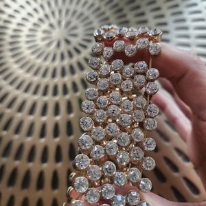 Elegant Gold and Silver Crystal Bracelet